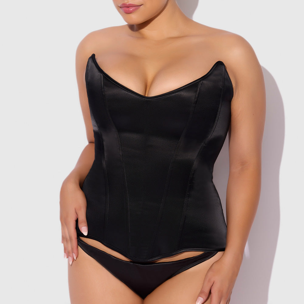 House of Desire Juliet Full Boning Satin Overbust Corset for Women - Curvy Waist Training Corset for Hourglass Figure | Perfect for Burlesque, Cosplay & Evening Wear