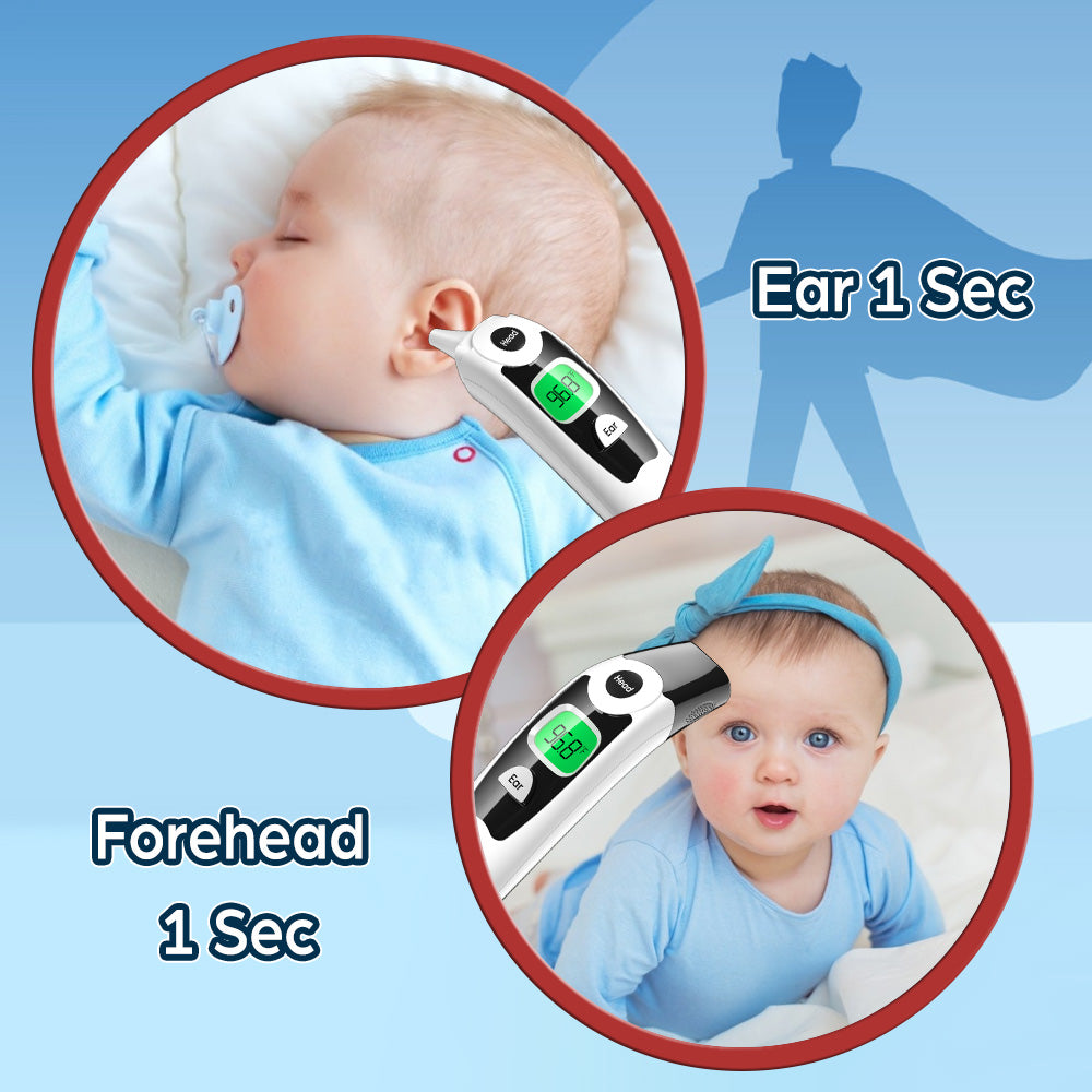 ANKOVO Infrared Digital Thermometer for Adults, Kids & Babies - Fast & Accurate Ear & Forehead Temperature Measurement - Perfect for Home, Hospital & Travel Use