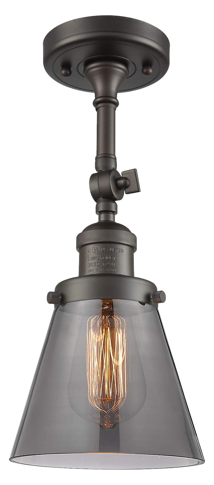Oil Rubbed Bronze Glass Semi-Flush Mount Ceiling Light - Elegant Lighting Fixture for Bedroom, Living Room & Hallway