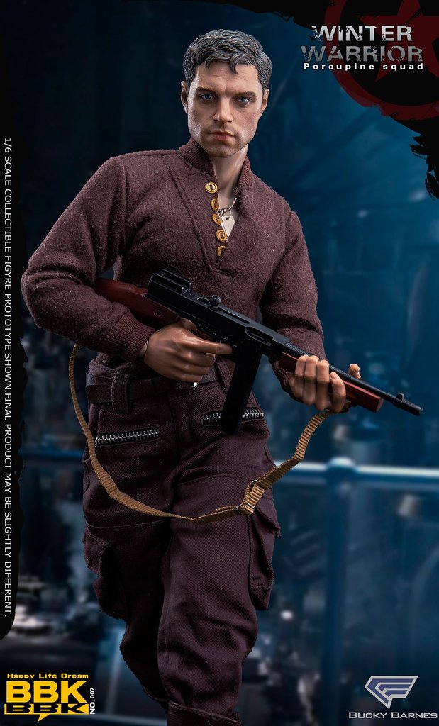 BBK Toys 1/6 BBK007 Winter Warrior Porcupine Squad Bucky Barnes Collectible Action Figure - Perfect for Marvel Fans, Display & Photography, Gift for Collectors