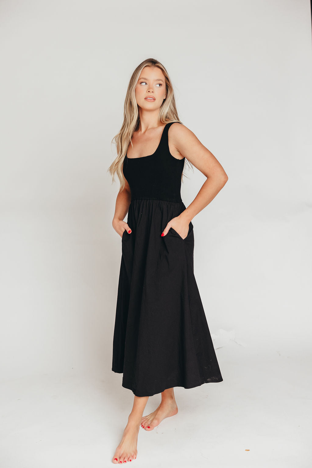 Lucinda Black Maxi Dress for Women - Elegant Long Flowy Dress for Summer, Beach, Party & Evening Wear