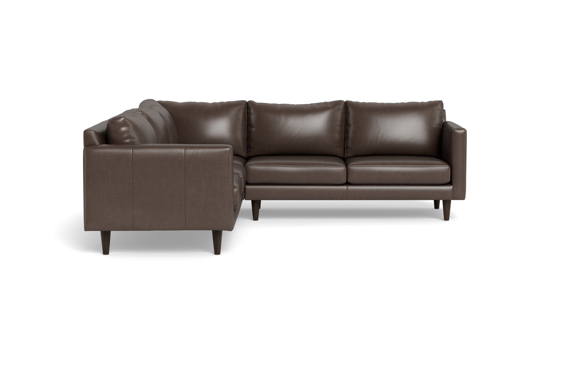 Wallace 102 Genuine Leather Corner Sectional Sofa - Modern Untufted Design for Living Room, Lounge & Home Theater