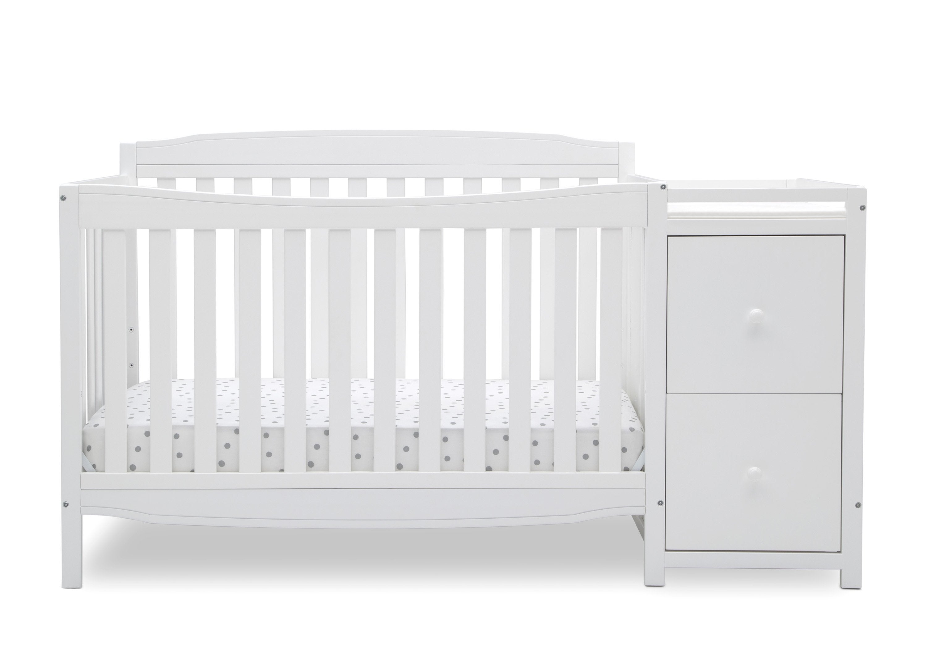 6-in-1 Convertible Mason Crib with Changer - Baby Nursery Essentials for Newborn to Toddler | Perfect for Small Spaces & Modern Nurseries