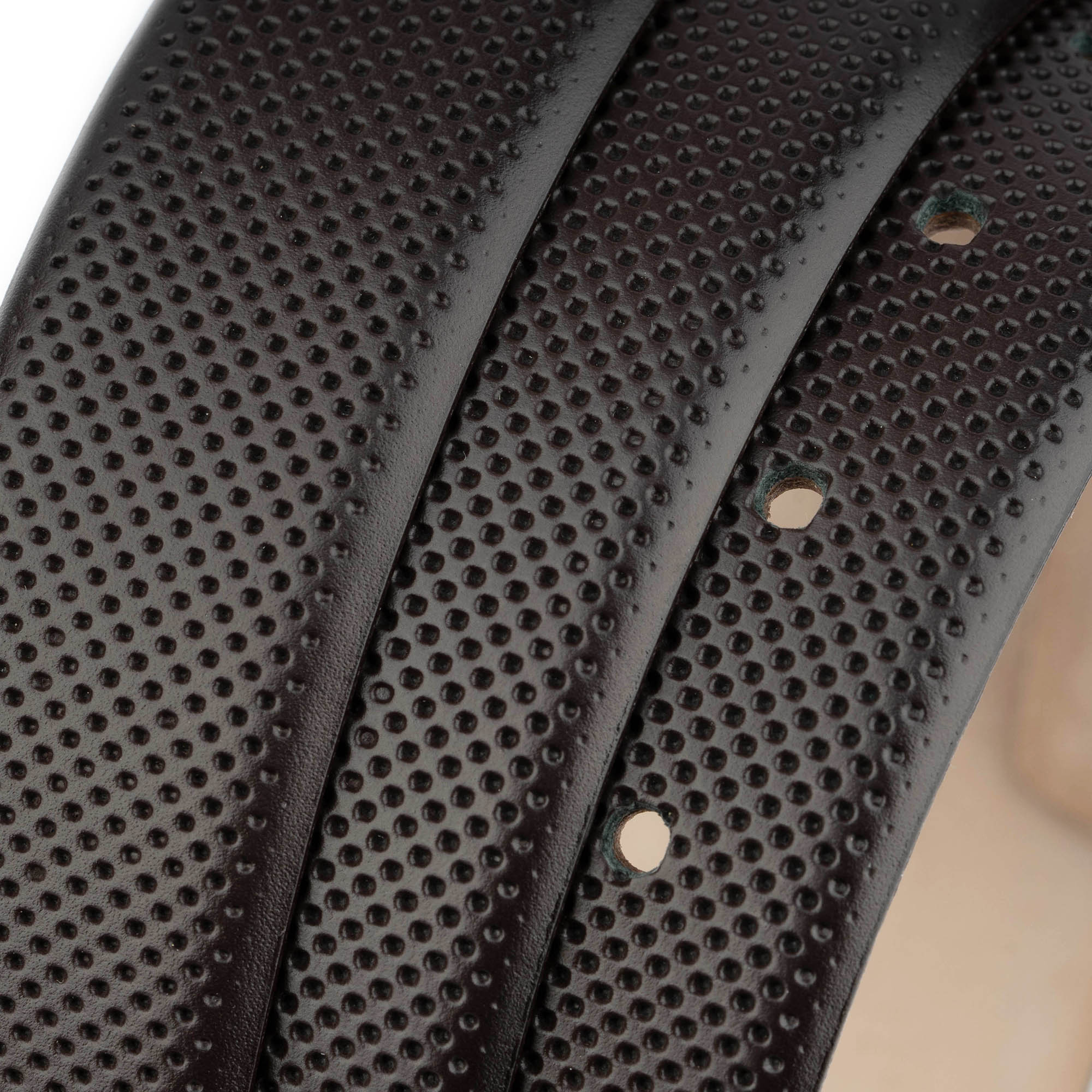 Premium 3.5cm Perforated Brown Leather Belt for Men - High-Quality Replacement Strap Compatible with Dunhill Buckles | Perfect for Business, Casual & Formal Wear