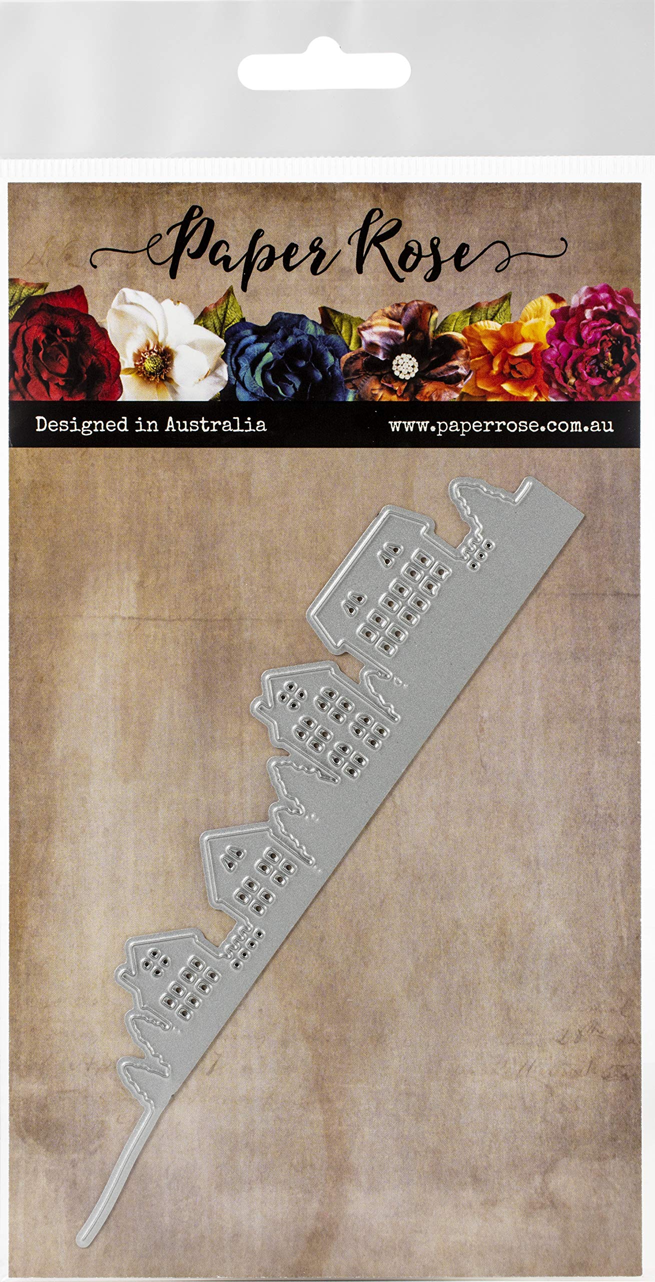 3PL Paper Rose Dies - Little Houses Border for Scrapbooking