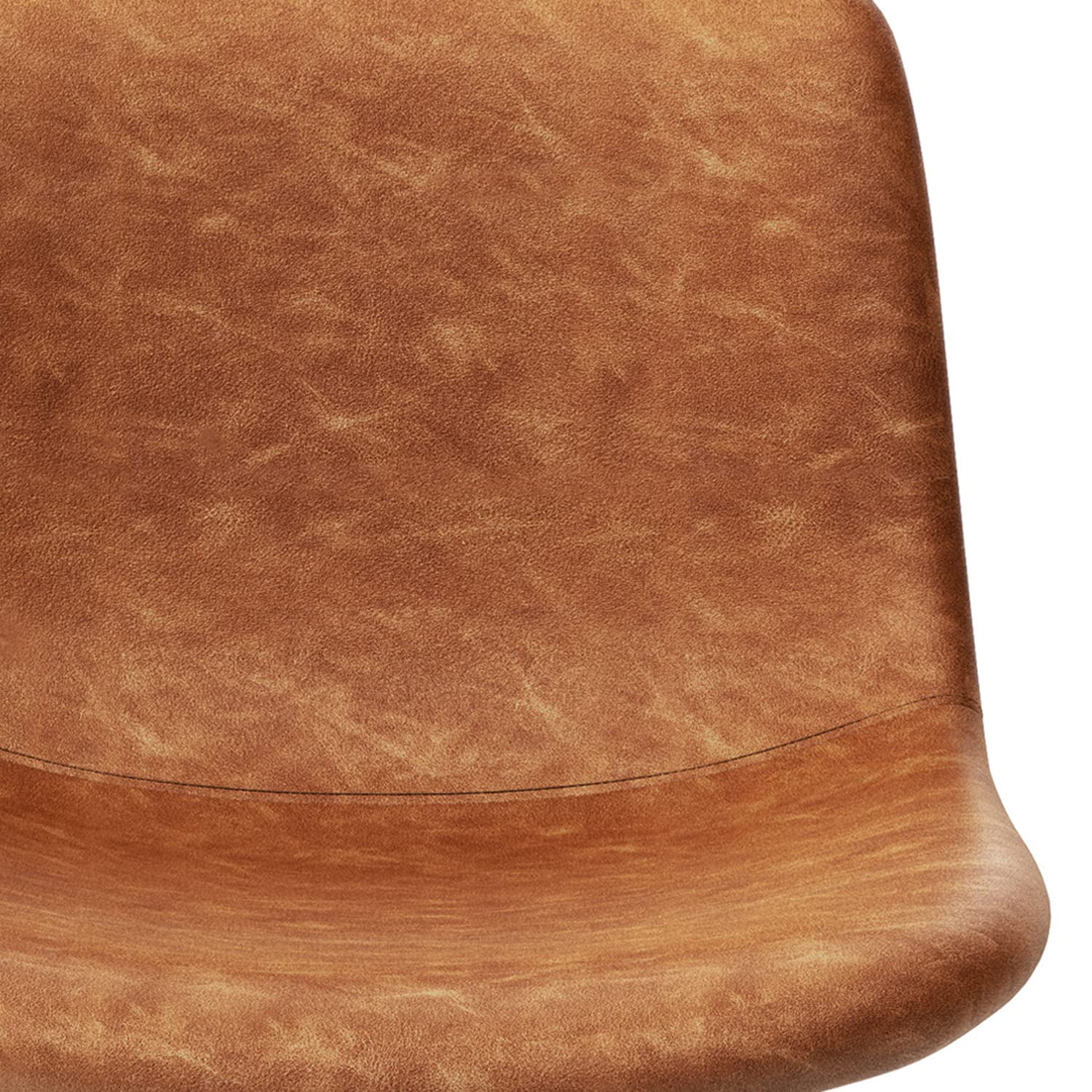 SIMPLIHOME Jolie Contemporary 28 Inch Bar Stool Set of 2 - Camel Brown Vegan Faux Leather Counter Height Stools for Kitchen Island, Breakfast Bar & Dining Room - Modern Home & Office Furniture