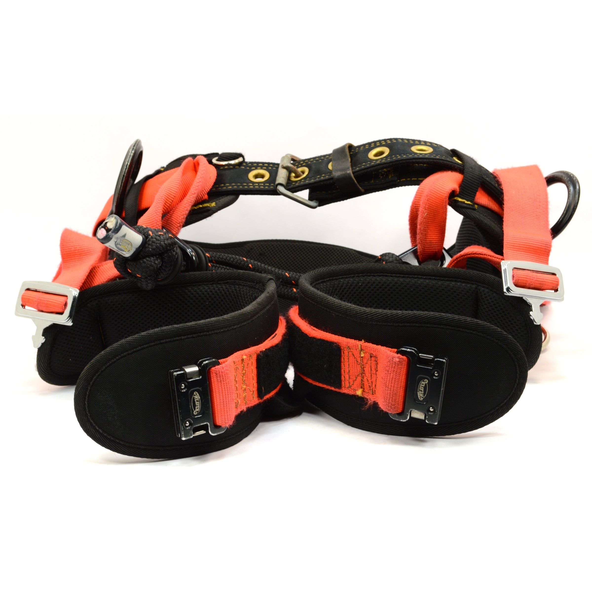 Premium Used WEAVER ARBORIST Leather Tree Climbing Saddle - Size Medium (Model 1095) | Professional Arborist Gear for Tree Climbing & Work Positioning
