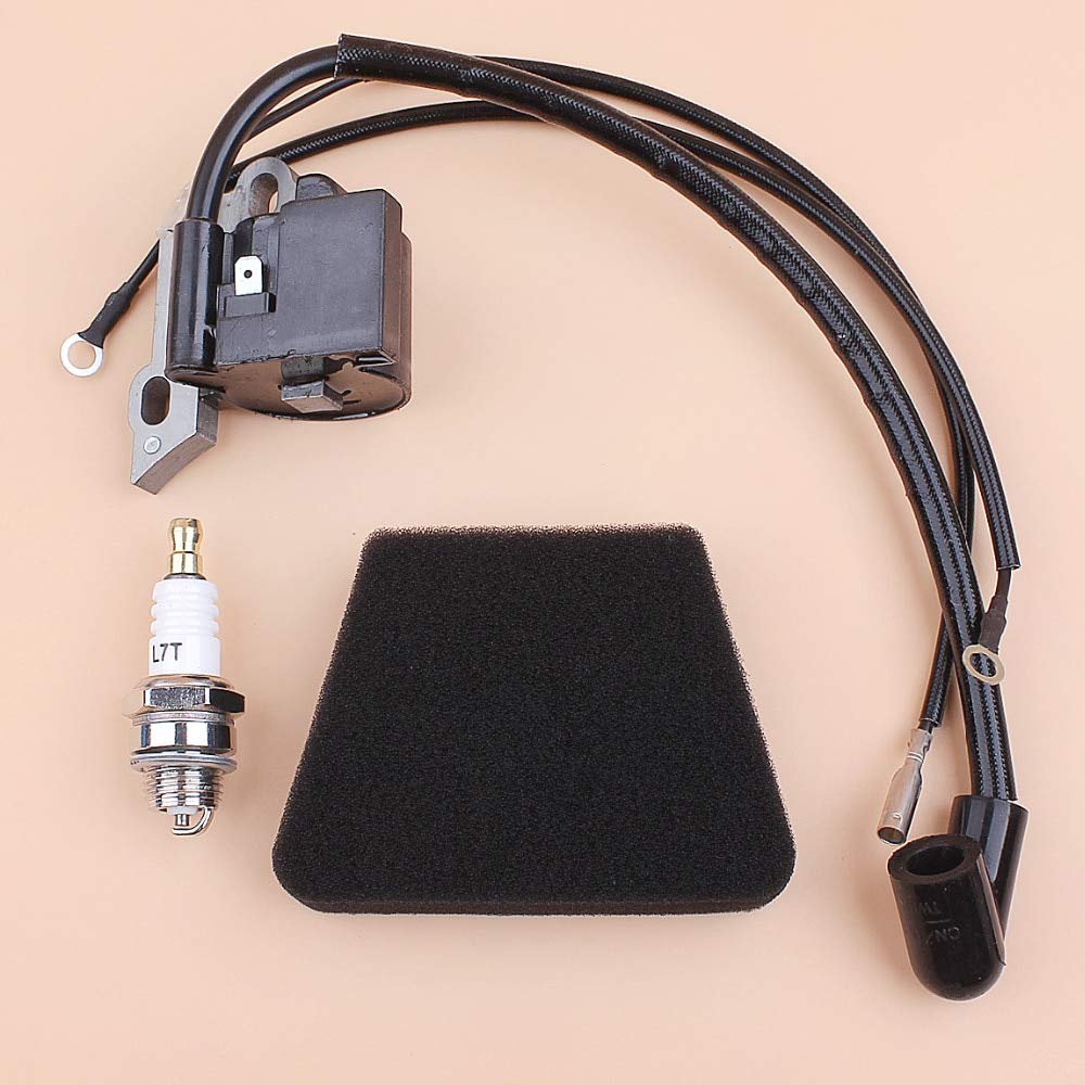 Yuton Ignition Coil Module & Spark Plug Kit - Compatible with Partner 350 351, McCulloch Mac 335 435 440 Gas Chainsaws - High Performance Replacement Parts for Smooth Engine Operation - Perfect for Forestry Work, Tree Cutting & Landscaping Maintenance