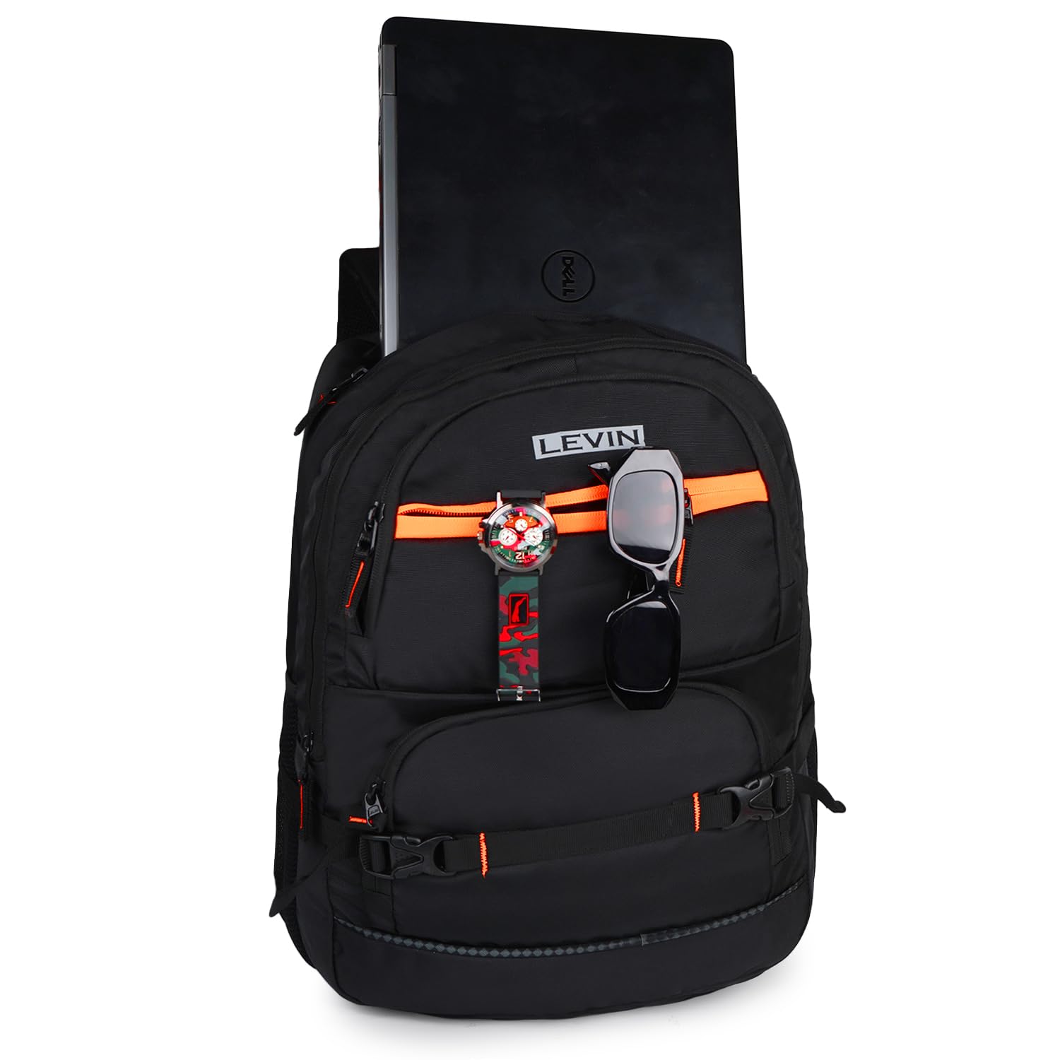 35L Large Unisex Waterproof Laptop Backpack with Rain Cover - Durable School & College Bag with 5 Zippers for Travel, Hiking, and Daily Commute