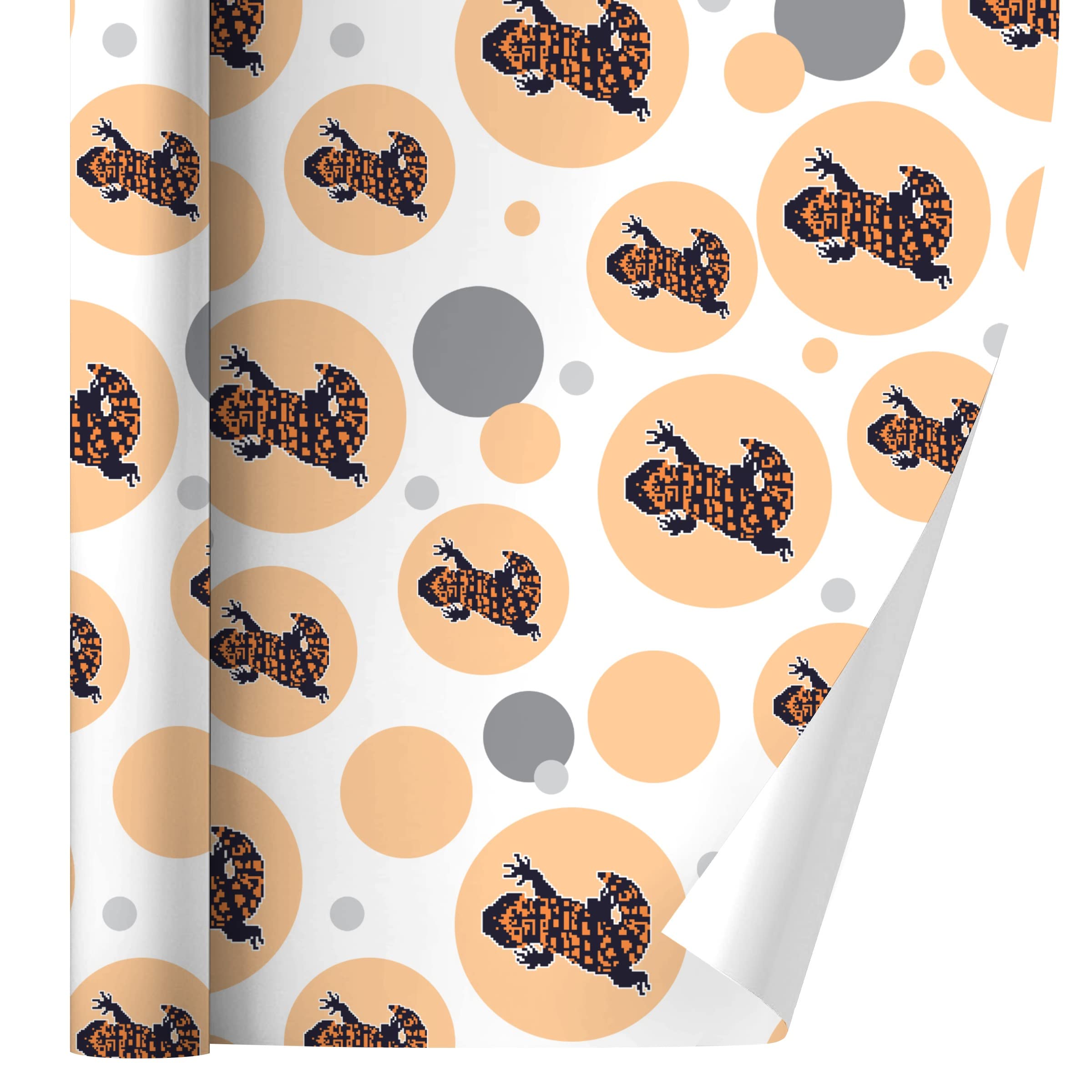 Gila Monster Pixel Lizard Gift Wrap Paper Roll - 18