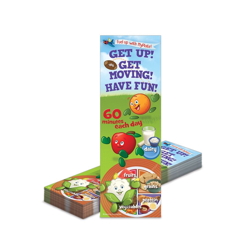 100 Kids Nutrition Bookmarks - MyPlate Bookmarks for Active Children | 2.5