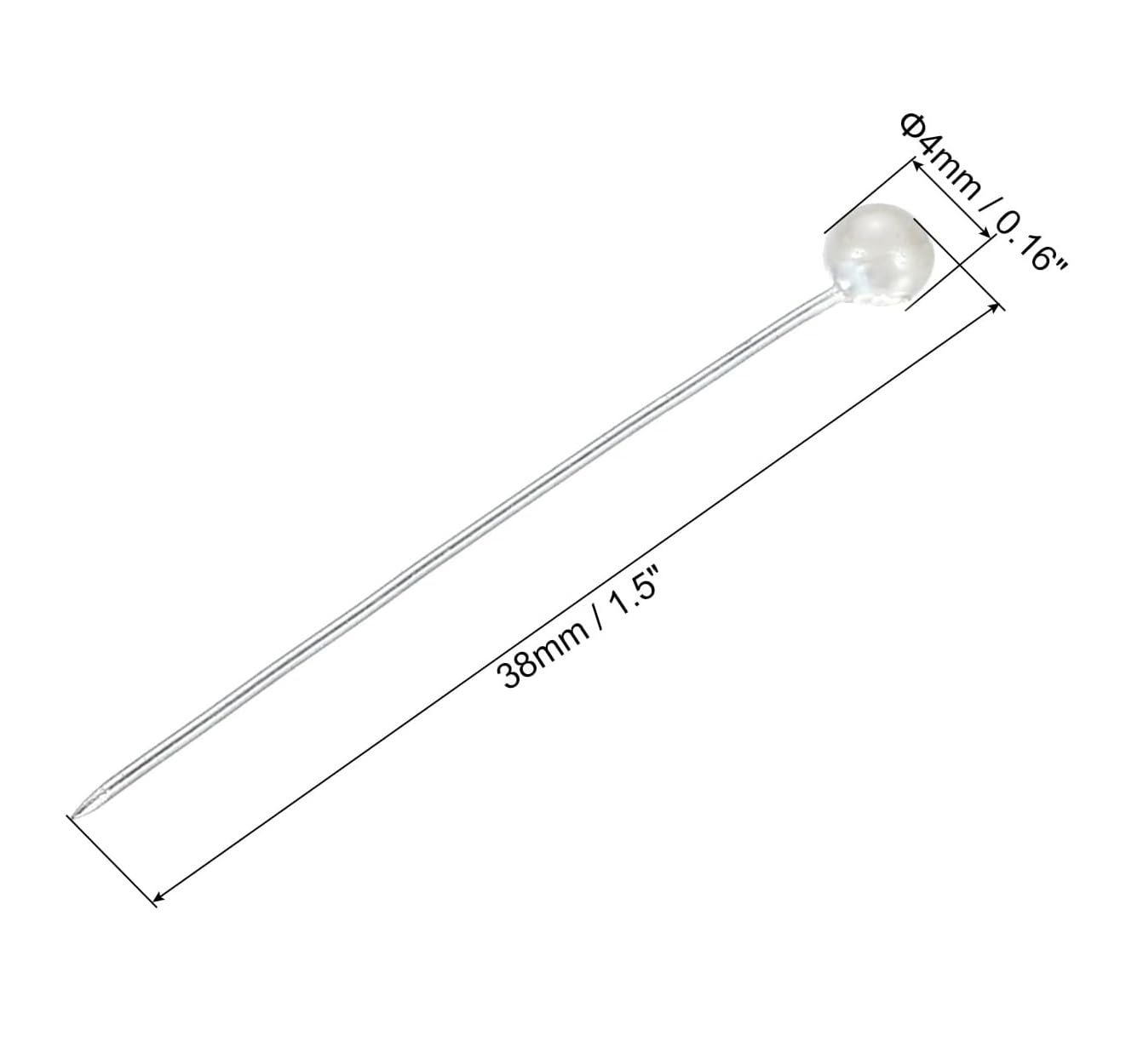 480pcs Round Pearl Head Sewing Pins 1.5