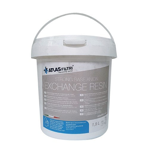 Atlas Filtri 10 x 4.5 Inch Reusable Water Filter Cartridge Housing with Refillable Granules/Resin - Whole House Water Filtration System for Clean Drinking & Shower Water