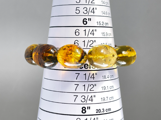 Authentic Mexican Amber Crystal Beaded Bracelet – Handmade Healing Jewelry with Natural Stones for Women | Perfect for Meditation, Yoga & Spiritual Wellness