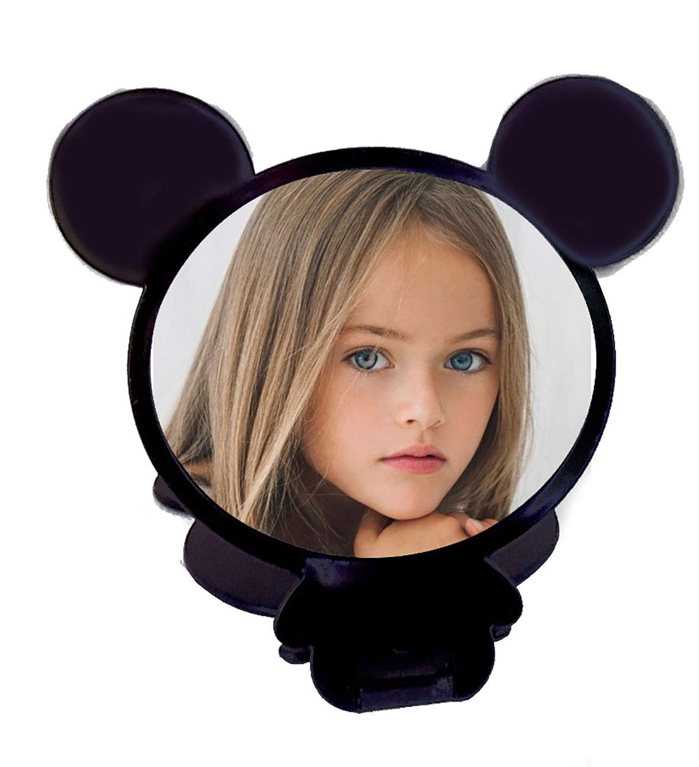 PELO Hand Mirror - Double Sided Cosmetic Makeup Mirror for Women | Black Portable Pocket Mirror | Perfect for Travel, Home & Professional Makeup Application (Medium, Pack of 1)