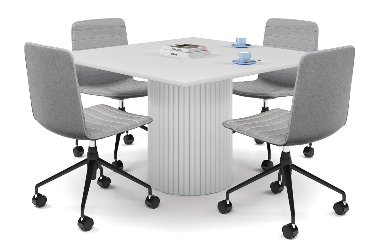 Premium Baobab Circular Base Boardroom Rectangle Table - 1200L x 1200W - Executive Office Conference Table for Professional Meetings & Presentations