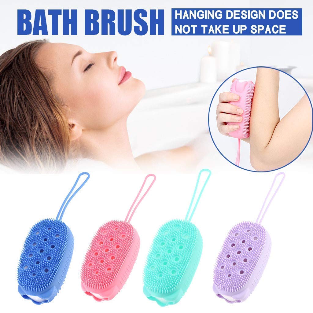 Eastern Club Silicone Body Scrubber Brush - Soft Exfoliating Bath Brush for Smooth Skin - Pack of 1 (Multicolor) - Perfect for Shower, Spa & Dry Brushing Routine