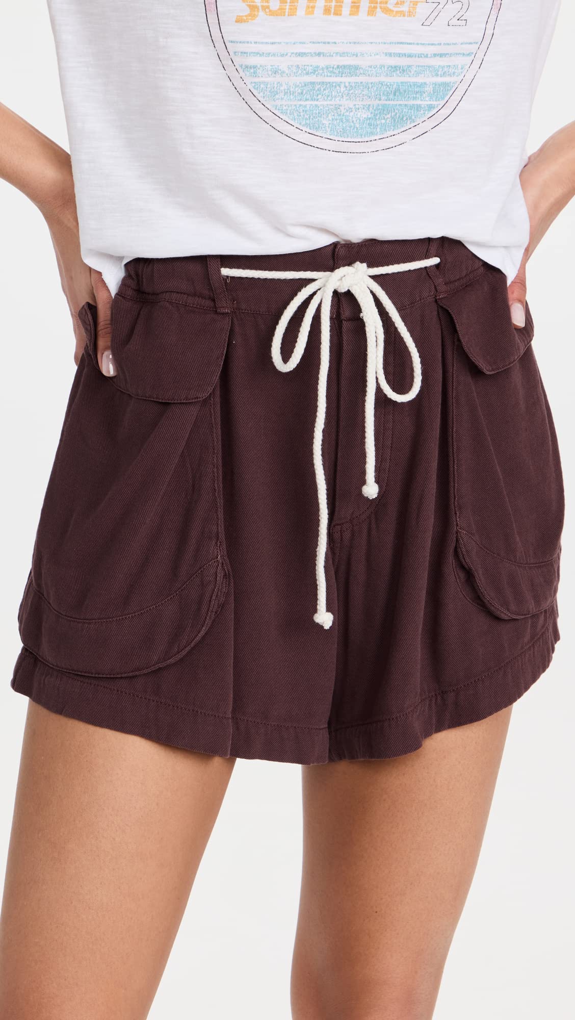 Free People Women's Utility Shorts - High Waisted Casual Denim Shorts for Summer | Perfect for Beach, Travel & Outdoor Activities