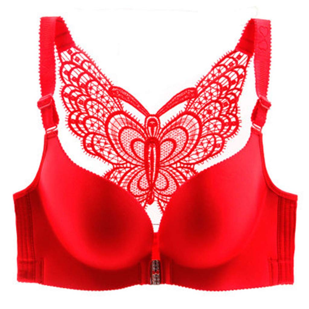 ZEFOTIM Women's Adjustable Front Closure Sports Bra - Extra Elastic, Breathable & Lace Trim - Perfect for Yoga, Running & Gym Workouts