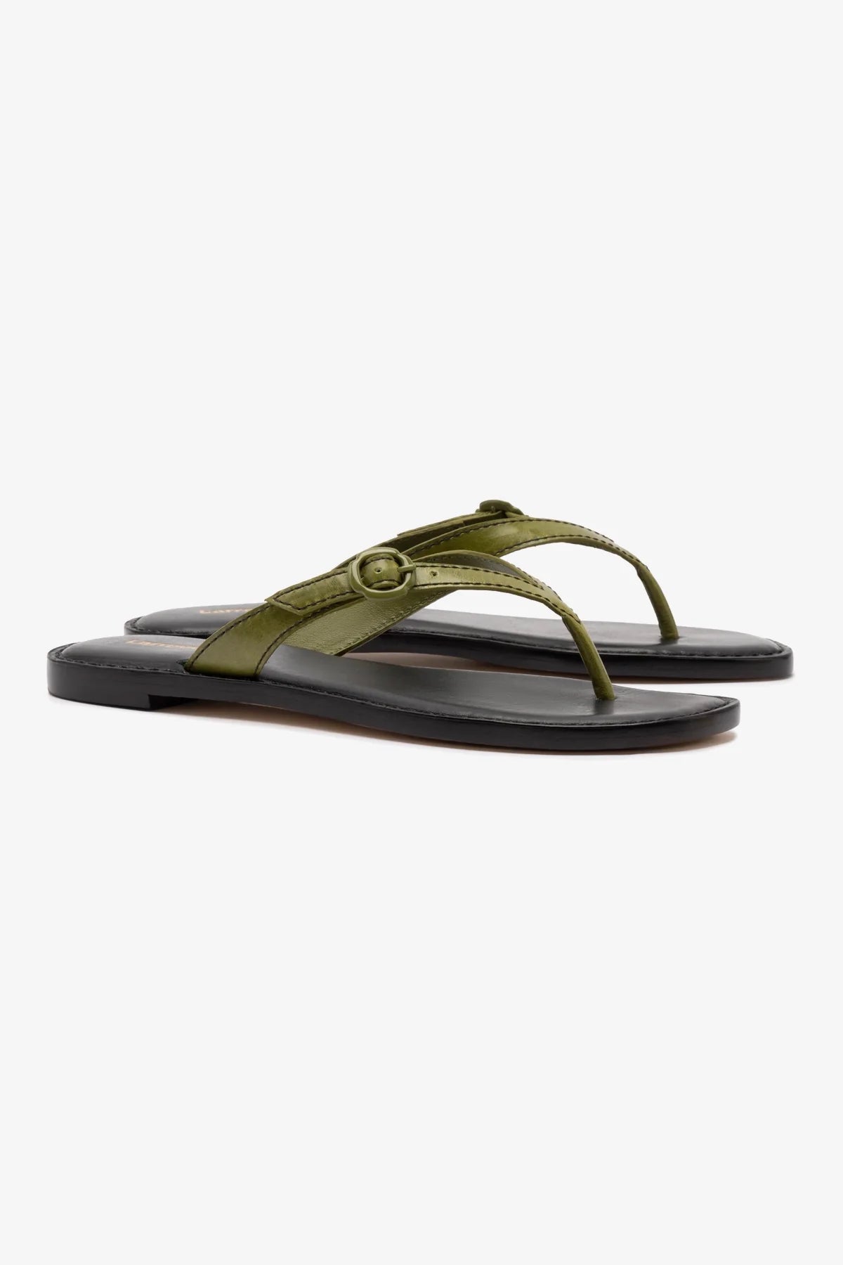Mary Kate Flat Sandal in Seaweed Leather | Women's Vegan Leather Sandals | Comfortable Summer Beach Shoes for Women | Perfect for Vacation, Walking & Casual Outfits