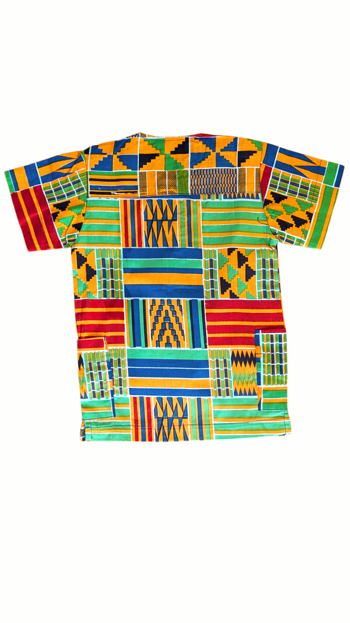 Kids African Dashiki Shirt - Kwaku Kente Short Sleeve Top for Boys & Girls | DPC4075M | Perfect for Cultural Events, Family Gatherings & Birthday Parties