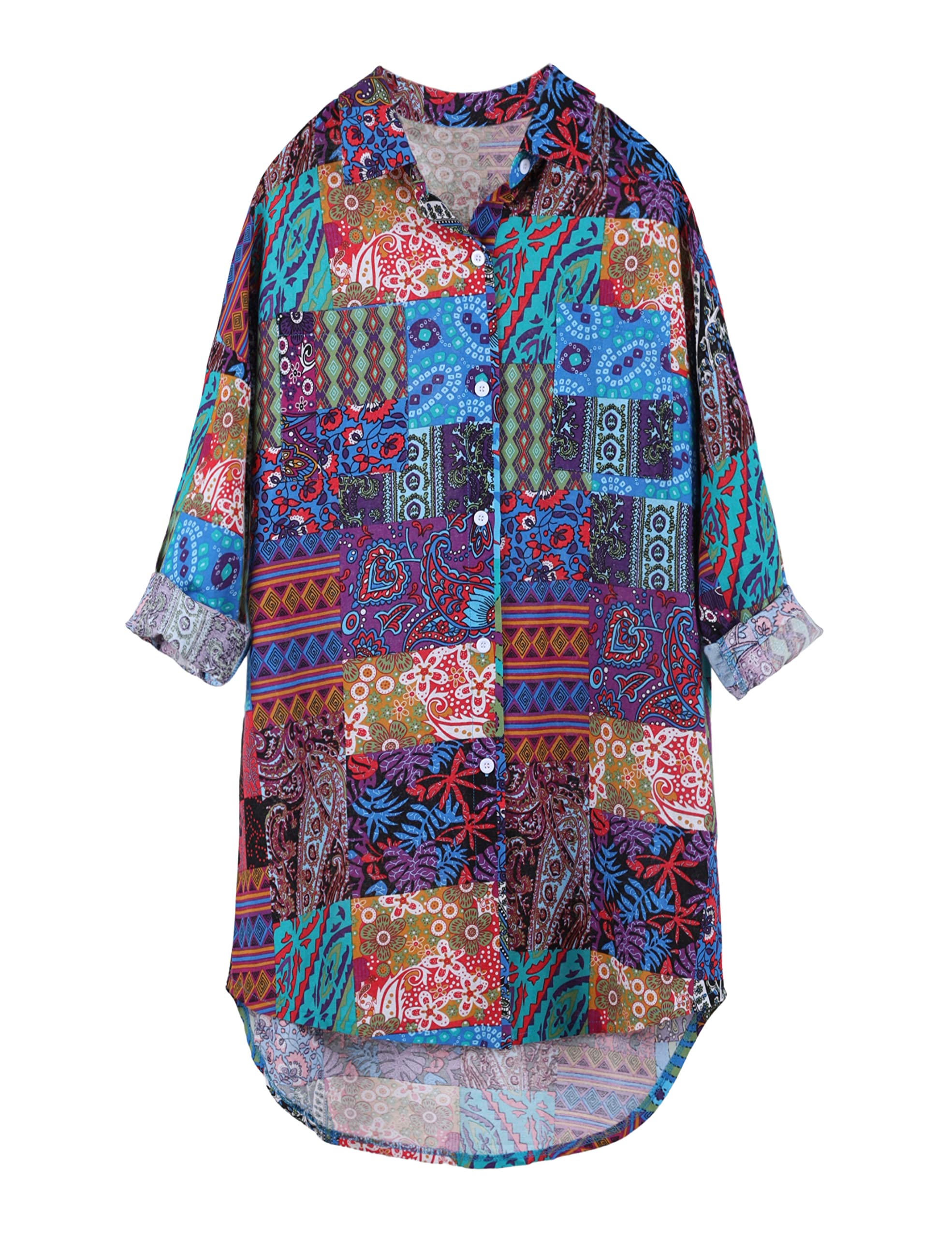Bianstore Women's Oversized Linen Shirt - Long Sleeve Button Up Blouse with High Low Hem, Breathable Summer Top for Casual Outings & Beach Cover-Up