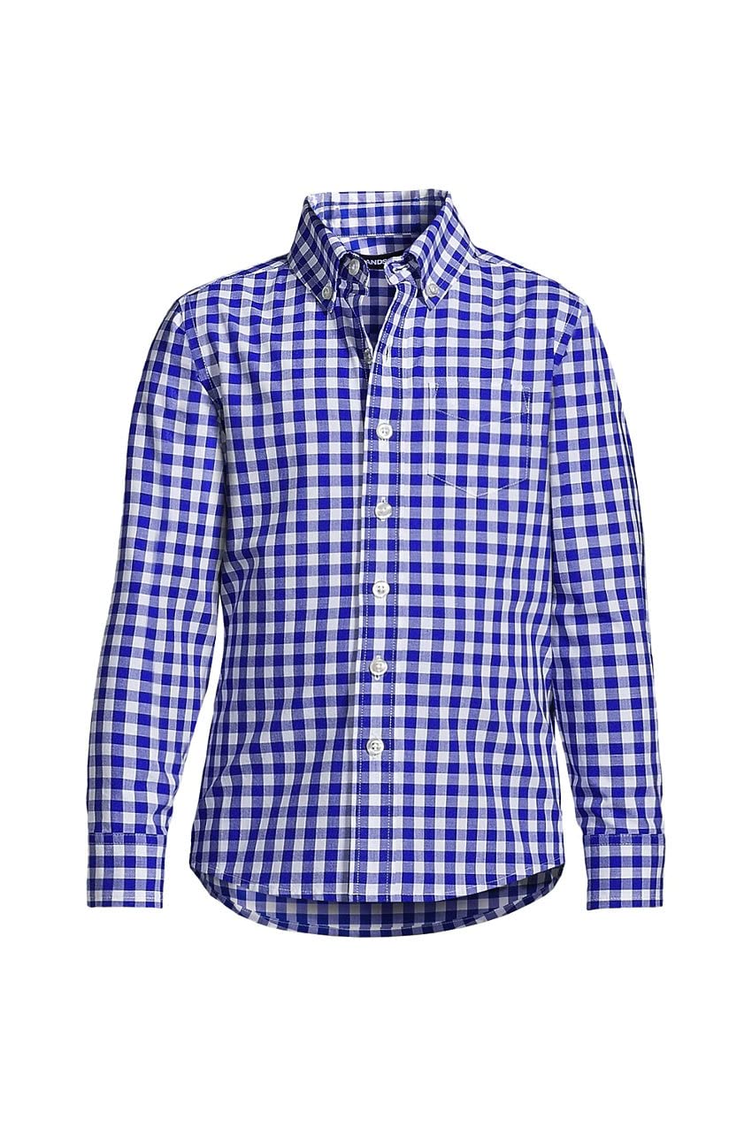 Lands' End Boys' Button Down Poplin Shirt - Classic Casual Dress Shirt for School, Parties & Everyday Wear | Comfortable & Stylish Kids' Clothing