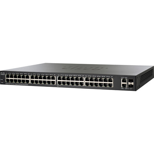 Cisco SG220-50P-K9-NA PoE Smart Plus Switch - 50 Gigabit Ethernet Ports & 2 Combo Ports for Small Business Networks | Reliable Power Over Ethernet Solution for Office & Home Use
