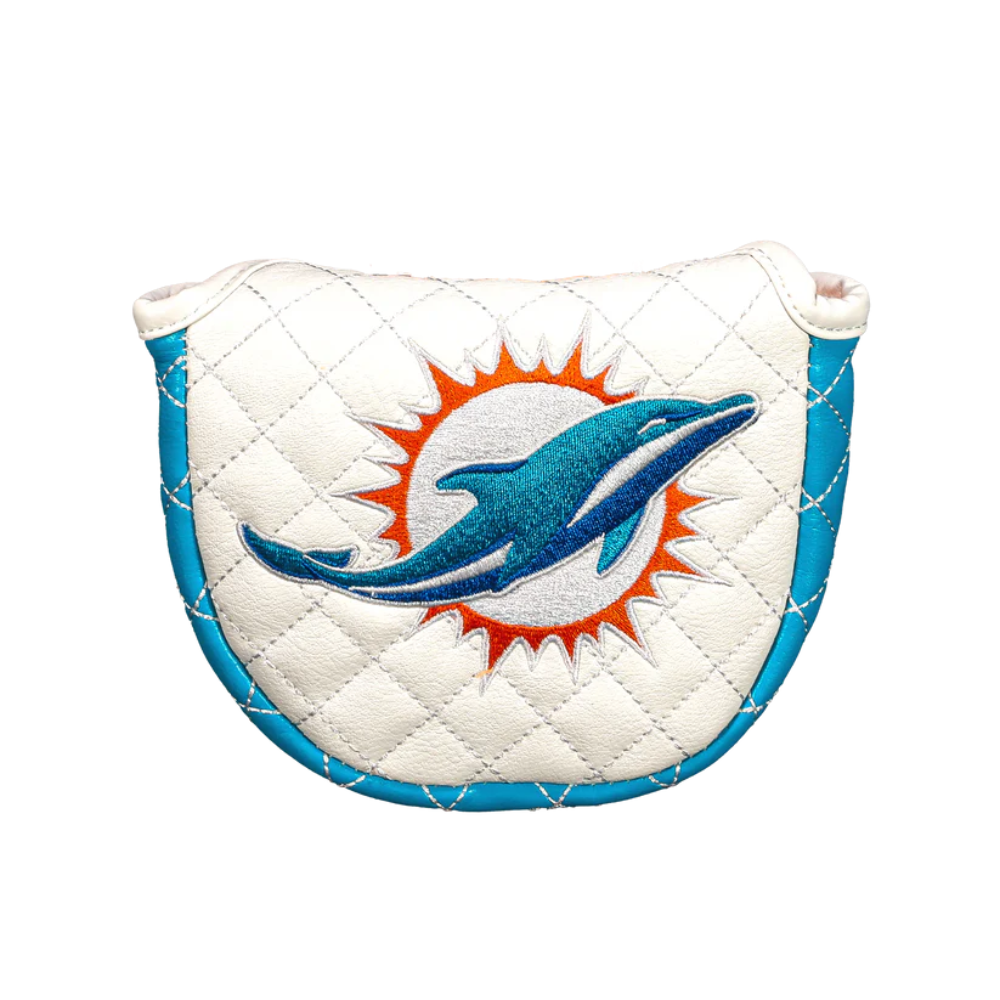 Miami Dolphins Golf Putter Headcover - CMC Design NFL Team Logo Mallet Cover for Golf Clubs - Perfect for Dolphins Fans on the Course