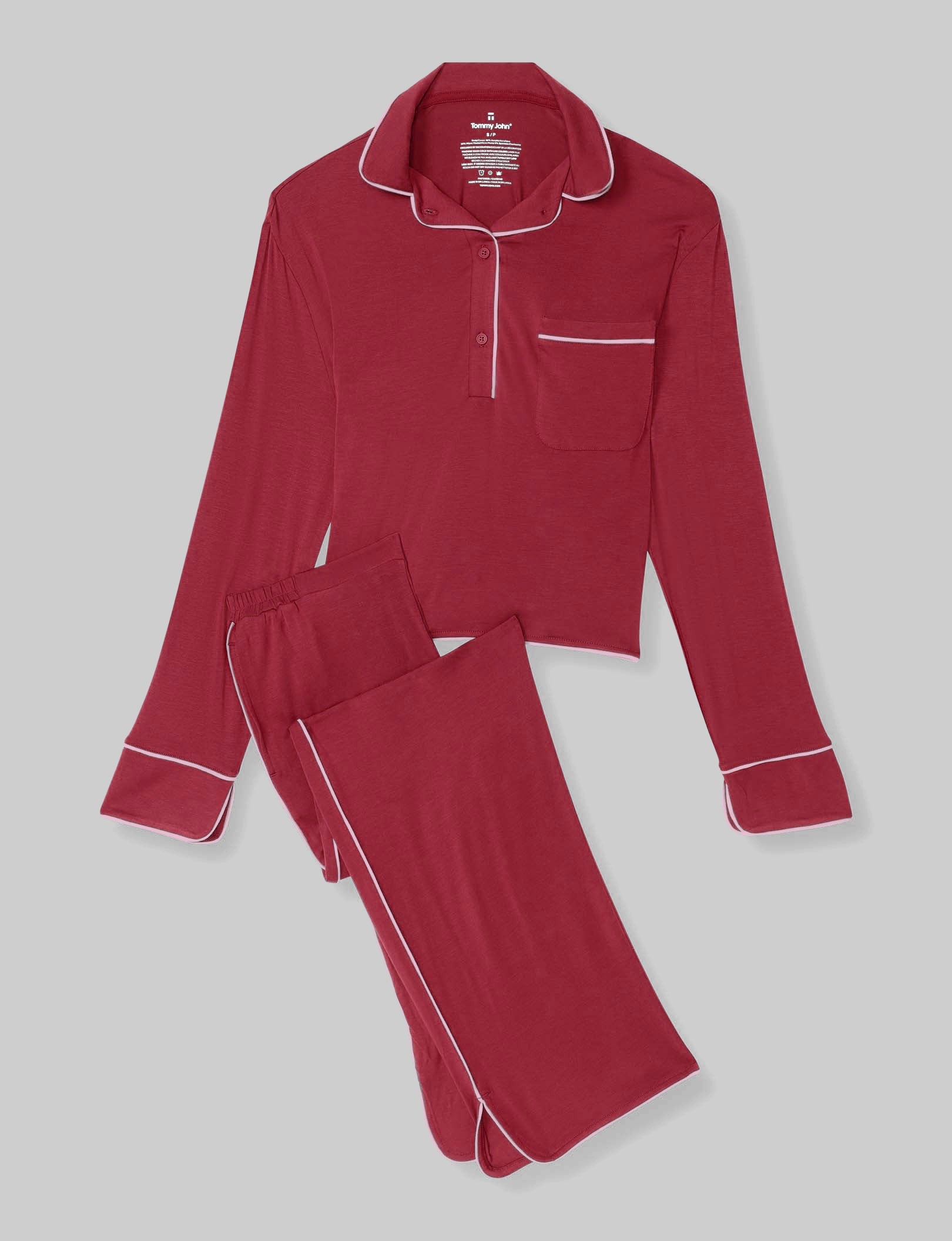 Cozy Women's Long Sleeve Pajama Set - Soft Pullover Sleepwear Top & Lounge Pants for Relaxing at Home, Sleeping, and Comfortable Nightwear