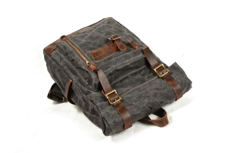 Durable Leather and Canvas Backpack Purse for Women - Stylish Laptop Bag for Work, Travel & School | Water-Resistant & Spacious Design