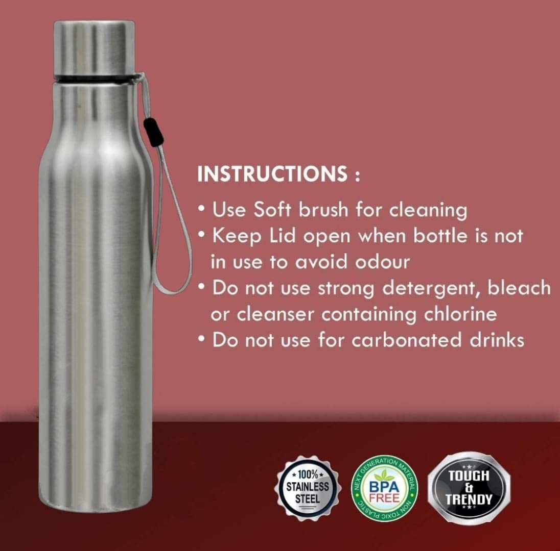STEEPLE 1L Stainless Steel Water Bottle - 100% Leak Proof & Rust Proof - 1000ml Silver Vacuum Insulated Thermos - Perfect for Gym, Office, School, Hiking & Outdoor Activities - BPA Free Reusable Jinni Water Bottle