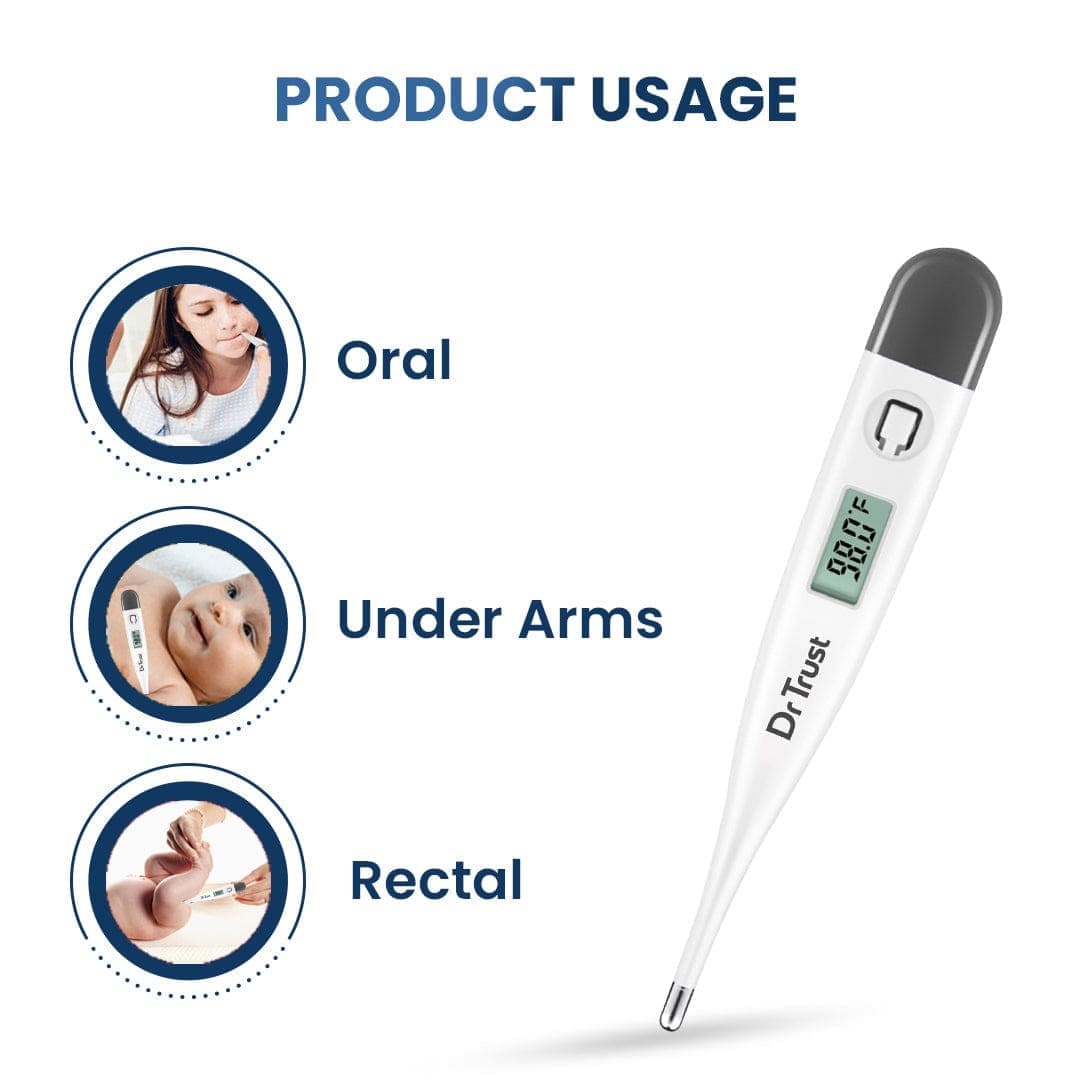 Dr Trust USA Digital Thermometer 605 - Fast & Accurate Fever Thermometer for Adults, Kids & Babies - Perfect for Home, Clinic & Travel Use