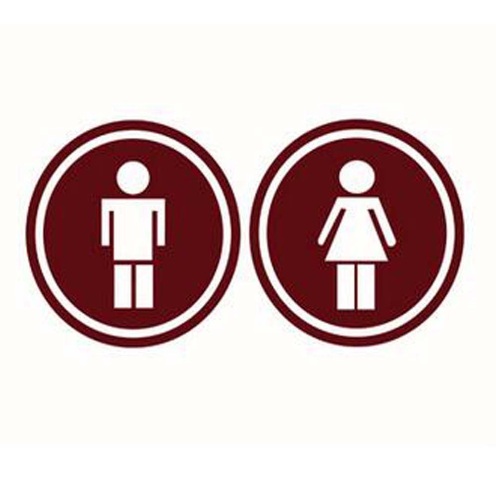 Koala Superstore 3-Piece Bathroom Sign Stickers Set - WC, Toilet & Washroom Door Labels for Home & Office Use