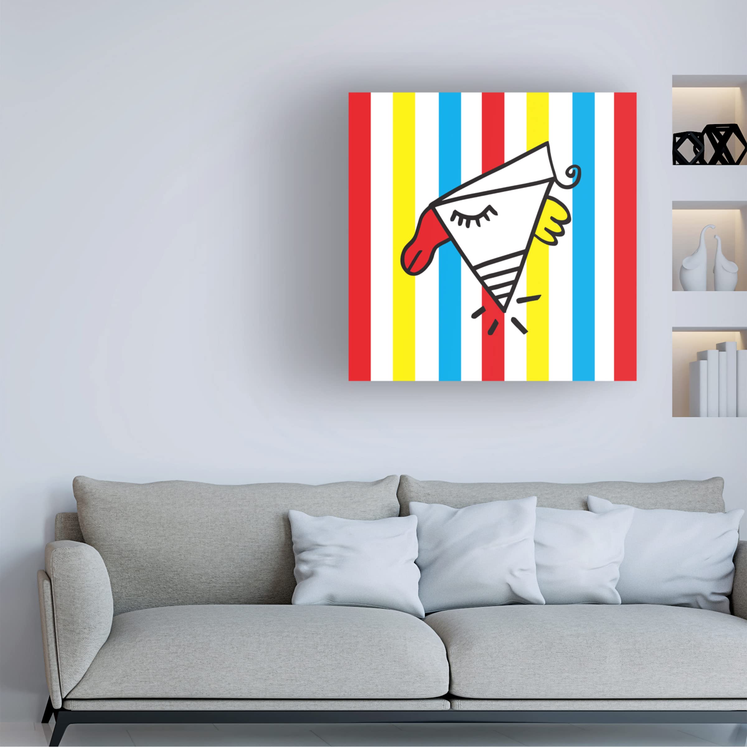 Trademark Fine Art 'Tastebuds' Canvas Art by Oodlies - Modern Kitchen Wall Decor for Dining Room & Restaurant