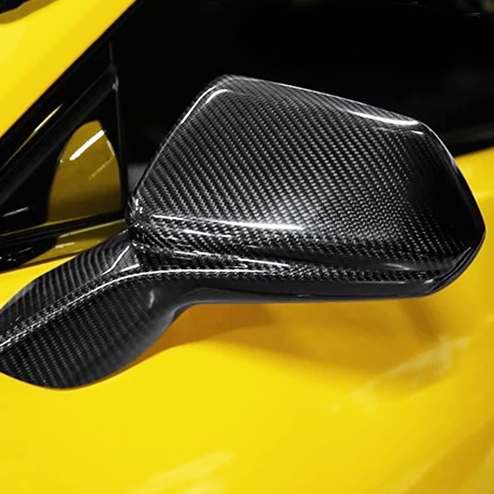 Ymiko 2Pcs Carbon Fiber Rearview Mirror Covers for Chevy 2015-2021 - Side Mirror Protectors & Trim Replacement - Upgrade Your Car's Style & Protection (Perfect for Daily Commute & Road Trips)