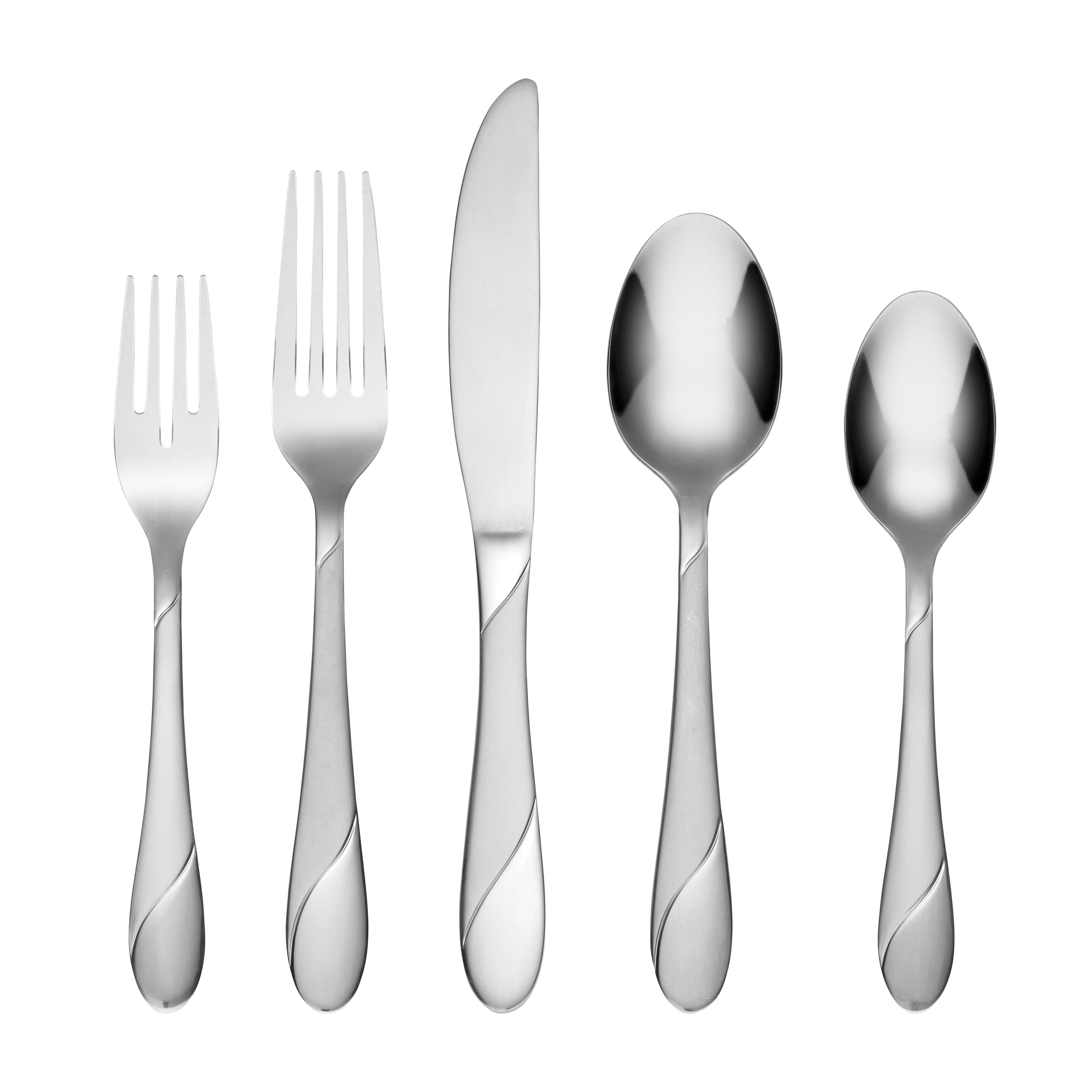 89-Piece Swirl Sand Flatware Set - Stainless Steel Cutlery Set for Dining, Kitchen, Parties & Entertaining
