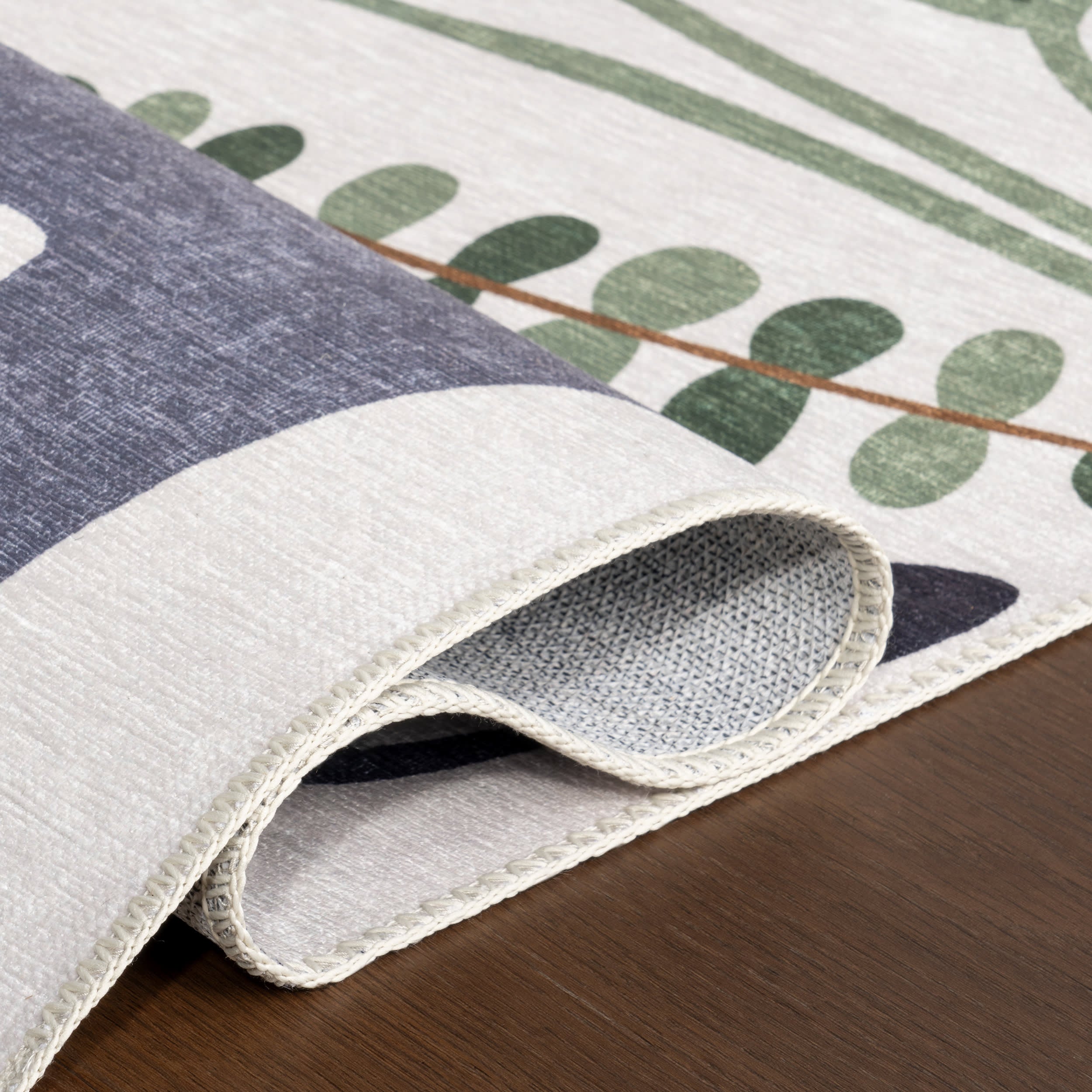 Debra Kids Spill Proof Washable Jungle Friends Rug - Non-Slip Play Mat for Toddlers | White & Multicolor Design | Perfect for Nursery, Playroom & Daycare Floors