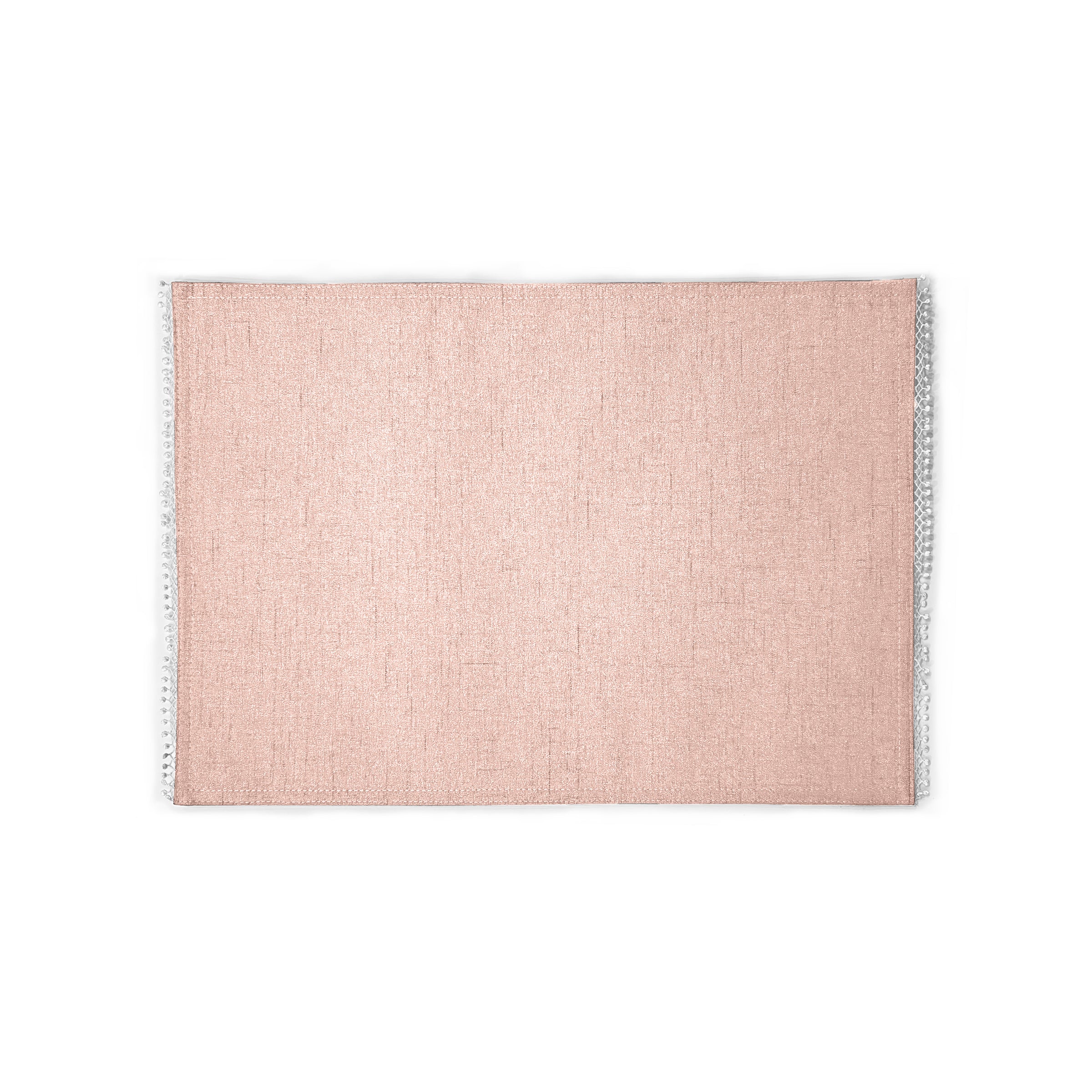 French Pearl Blush Placemats - Elegant Round Table Mats for Dining, Wedding, Party Decor - Set of 4 Water-Resistant Coasters for Home & Restaurant Use