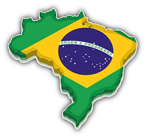 Brazil Flag Vinyl Magnet - 3D Car & Truck Bumper Sticker - 5