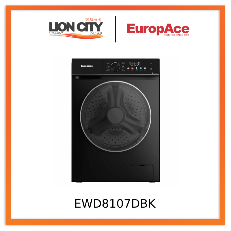 Europace EWD8107DBK 10kg/7kg Washer Dryer Combo - Energy Efficient Laundry Machine for Apartments & Small Homes | Perfect for Space-Saving & Quick Drying