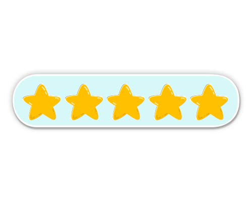 Five Stars Cute 7-inch Vinyl Sticker - Waterproof Decal for Car, Laptop, iPad - Perfect for Personalizing Devices, Decorating Home & Office
