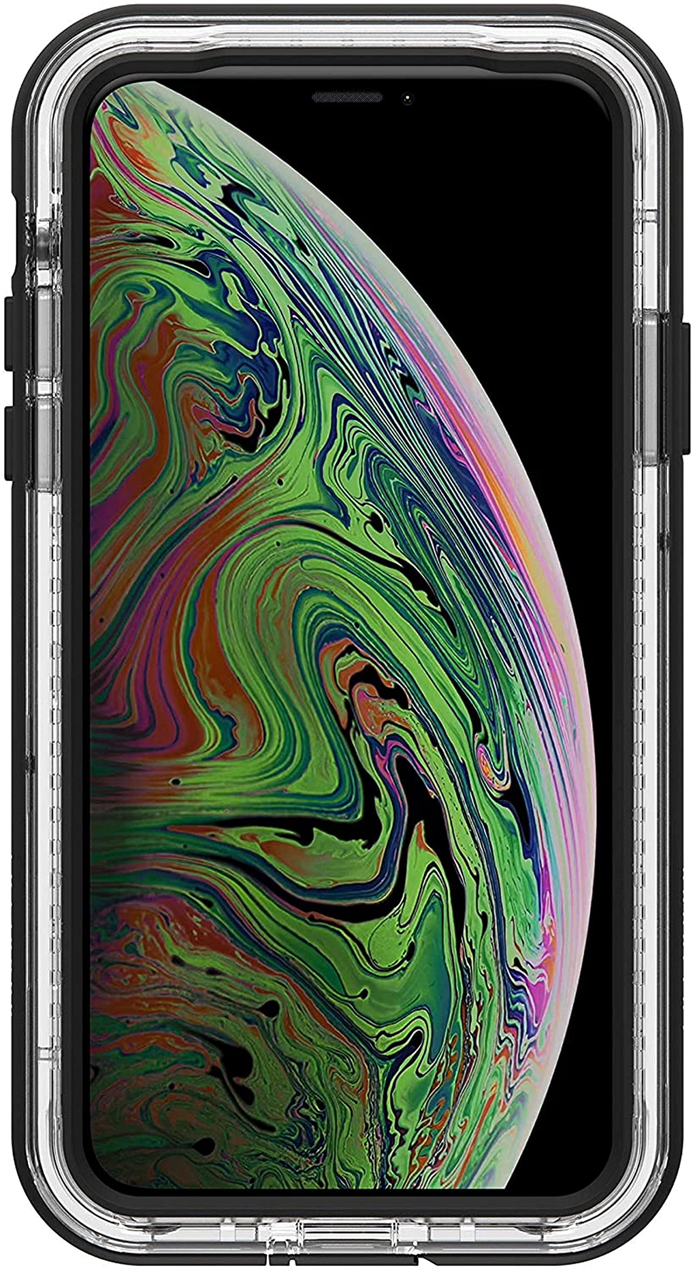 LifeProof Next Series iPhone X/XS Case with 360° Rotating Ring Holder & Kickstand - Black Crystal - Protective Phone Cover for Work, Travel & Outdoor Activities