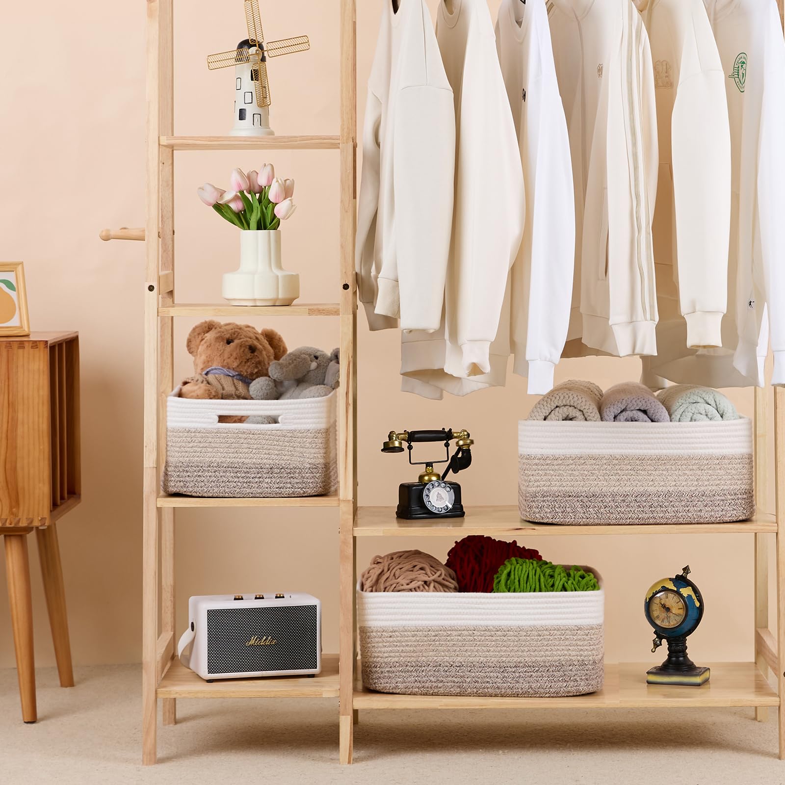 Large Woven Storage Baskets for Shelves & Closets - 17