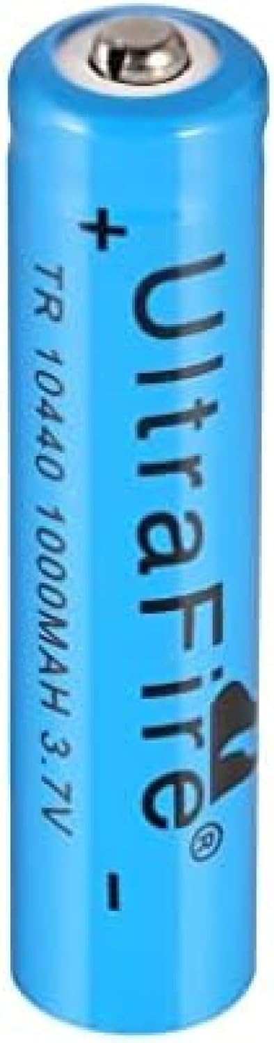 10440 1000mAh 3.7V Rechargeable Lithium-Ion Button Top Battery (10-Pack) - Compatible with Flashlights, LED Torches, and Emergency Lights | Perfect for Camping, Hiking & Power Outages