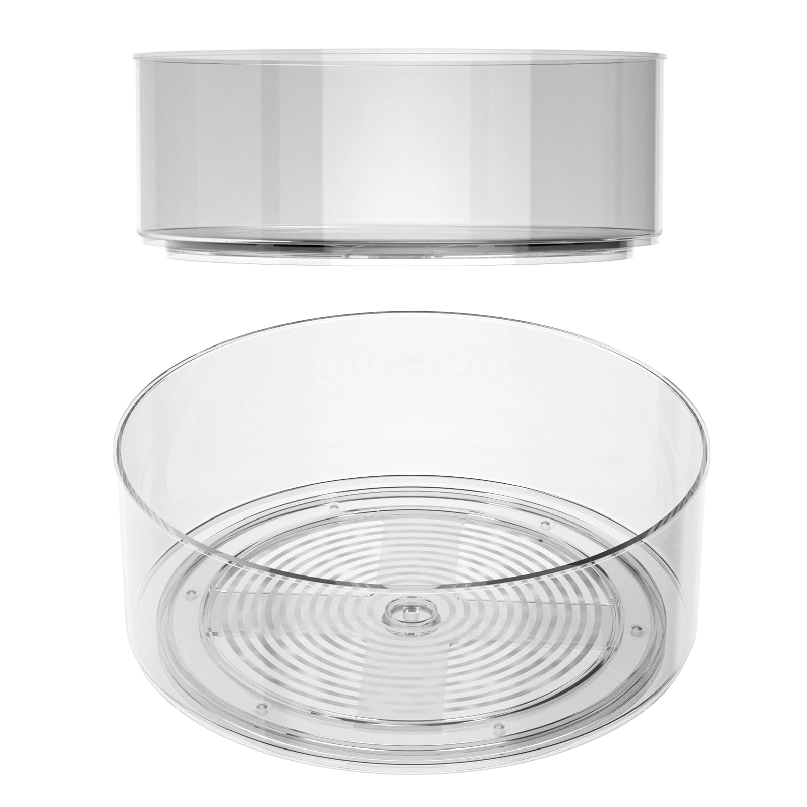 G.a HOMEFAVOR 9-Inch Clear Plastic Lazy Susan Turntable Organizer – Spinning Spice Rack for Kitchen, Pantry Storage, Bathroom Vanity & Countertop Organization – Space-Saving Fridge & Cabinet Storage Solution (2-Pack) – Perfect for Small Spaces & Clutter-Free Homes