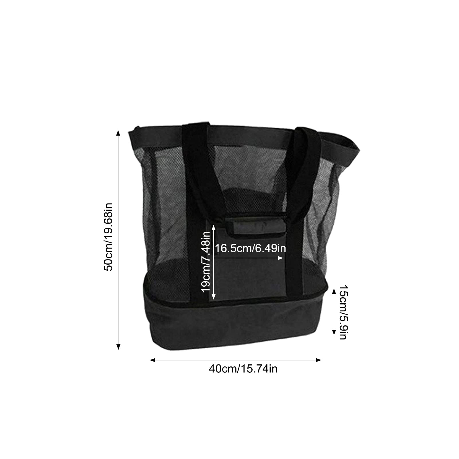 Double-Layer Insulated Picnic Cooler Bag - Thermal Beach Tote for Food & Drinks Storage | Perfect for Outdoor Picnics, Beach Trips & Camping (Black)