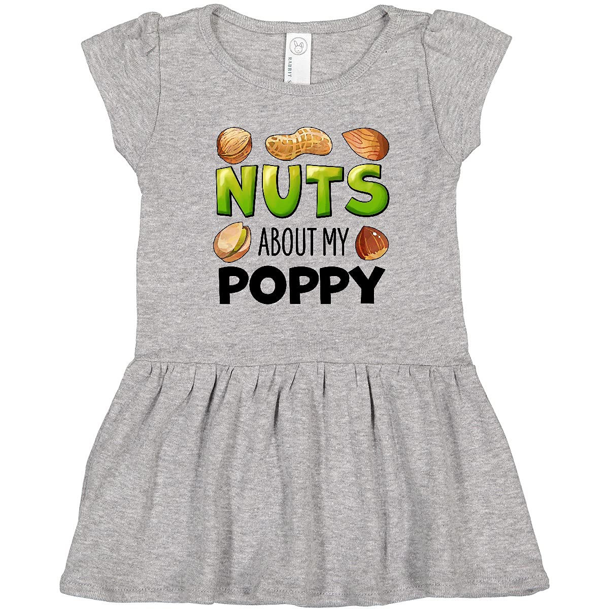 Inktastic Nuts About My Poppy Peanut Almond Pistachio Toddler Dress - Cute Casual Outfit for Girls, Baby Shower Gift, Family Matching Outfits, Playdate & Photo Shoot