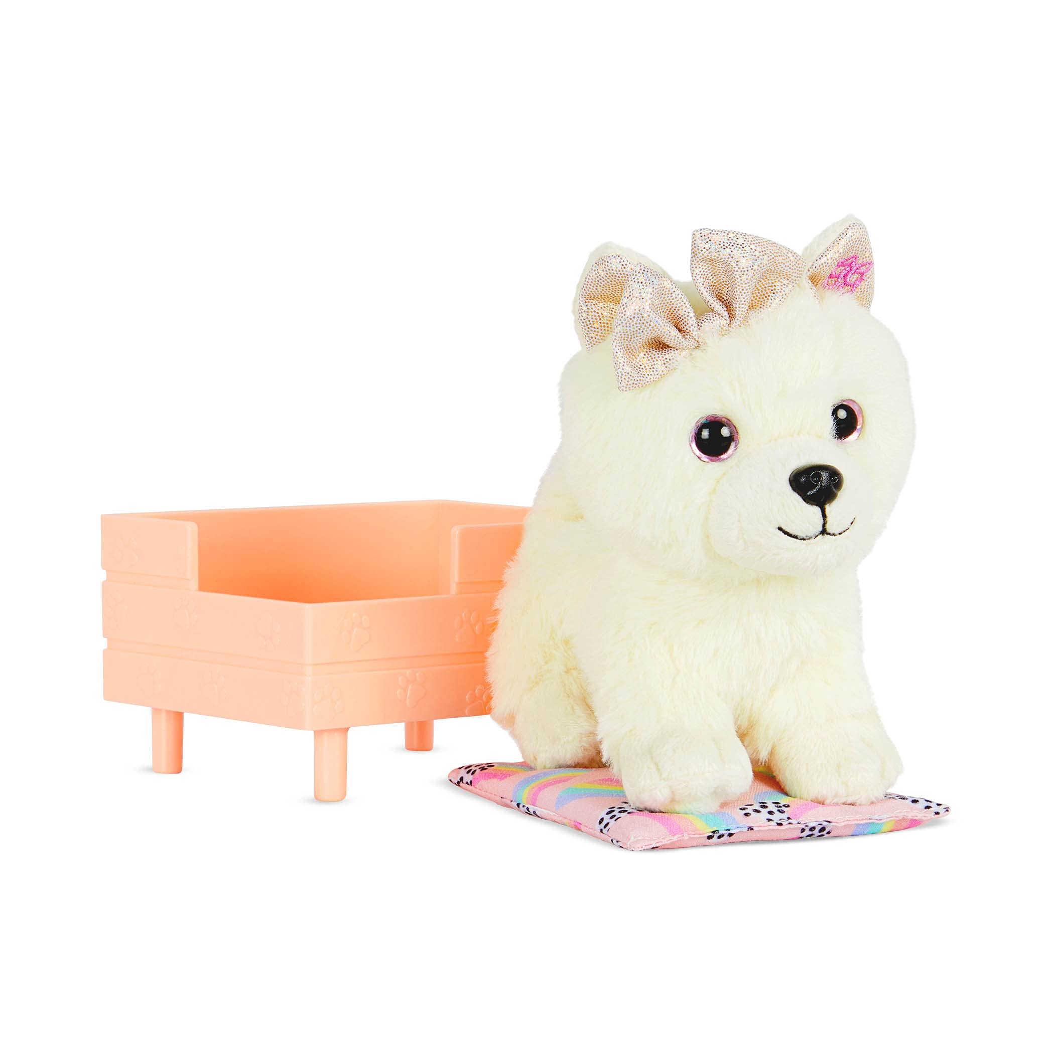 可动毛绒博美犬 Chica - 可爱互动宠物玩具，适合儿童陪伴、家居装饰、送礼收藏