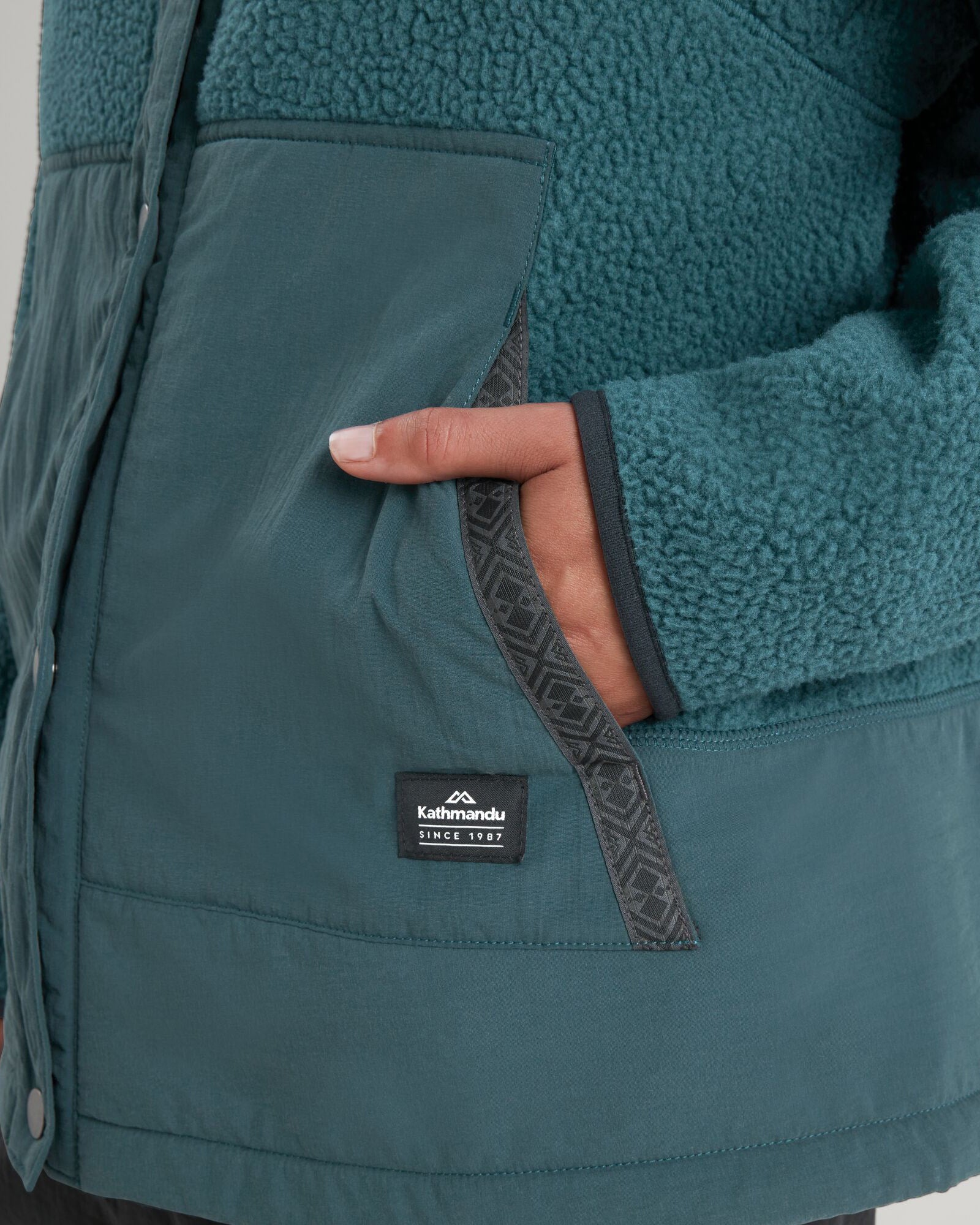 Co Z High Pile Women's Winter Jacket - Soft Fleece Outerwear, Deep Lagoon Blue | Warm Coat for Cold Weather, Outdoor Activities & Casual Wear